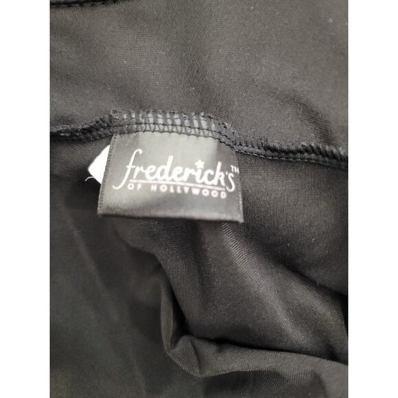 Frederick's Of Hollywood Vtg Black Satin Gothic Maid Size Small Mini Dress - Picture 8 of 9